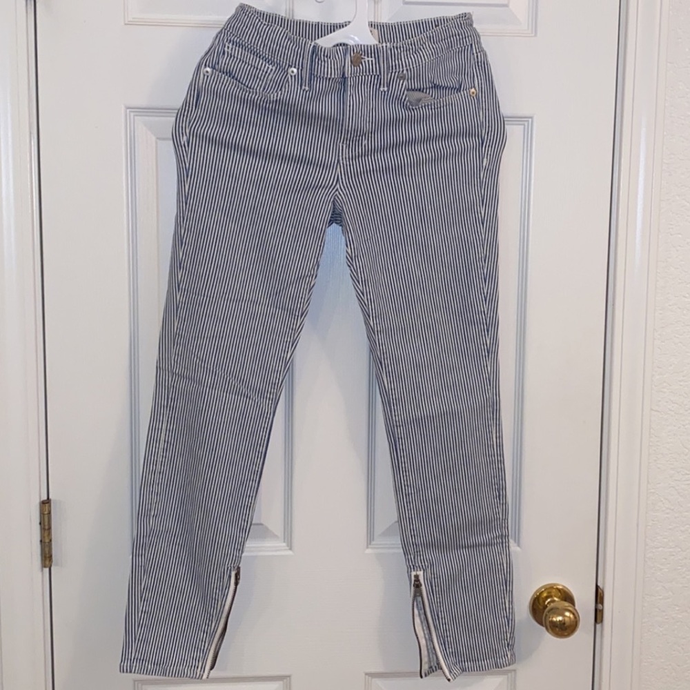 Madewell Blue and White Striped Jeans